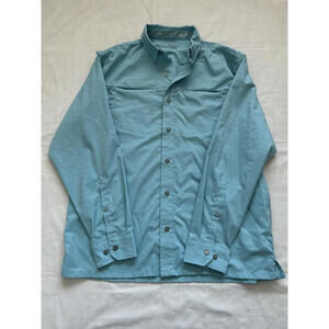 World Wide Sportsman Shirt Mens Large Blue Outdoor Fishing Button Up